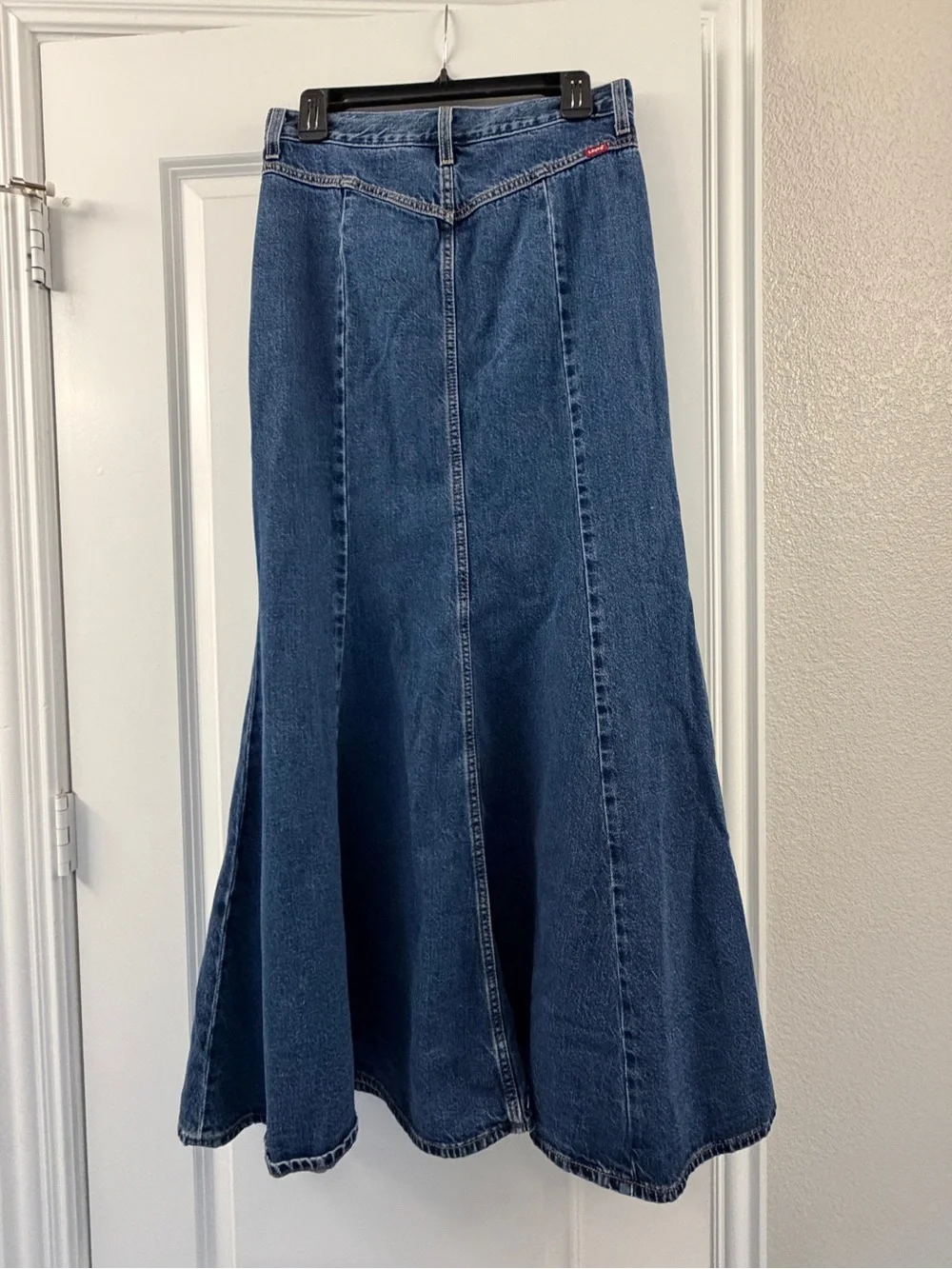 Levi's Blue Denim Mermaid Dark Wash Maxi Skirt